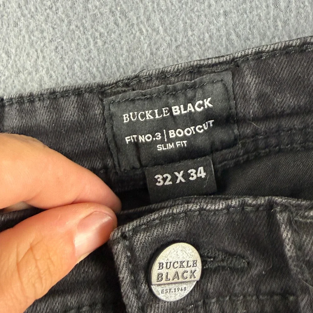 Buckle Black Jeans Men's 32x34 Black Fit No 3 Bootcut Slim Fit Cowboy Rodeo Y2K